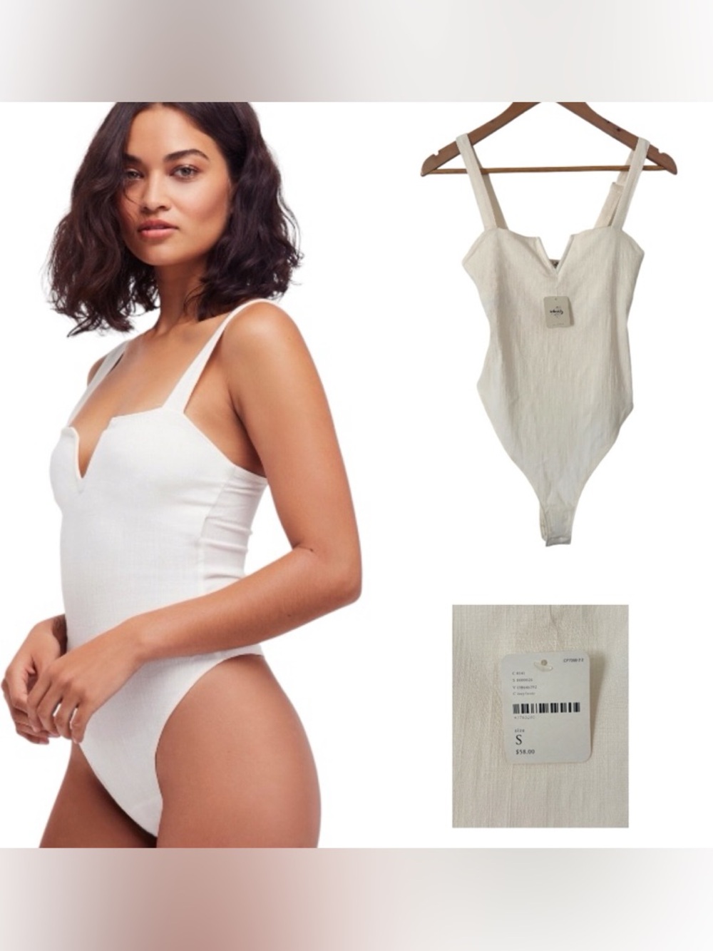 NWT Free People Pippa V-Wire Bodysuit